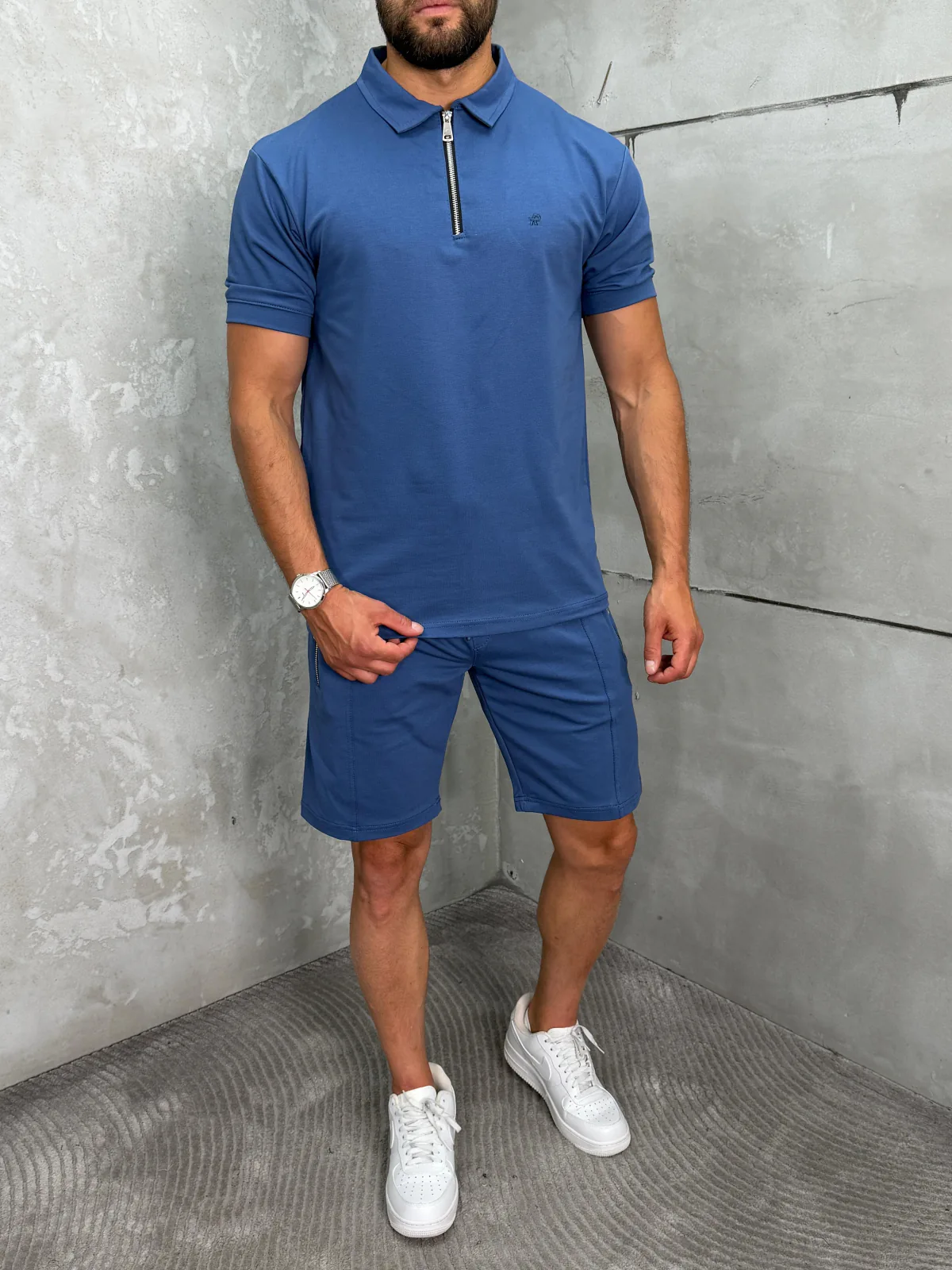 R STAR Polo Komplet – Majica sa kragnom i šorc – Plava